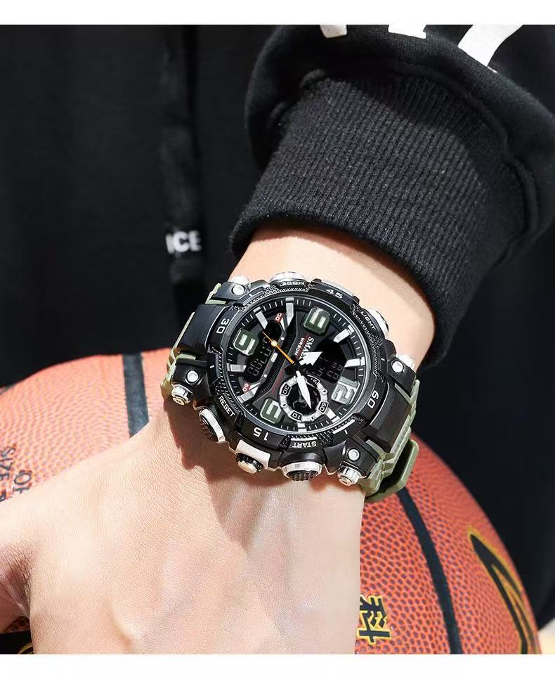 Smael 1921 Smaier Dual-Display Electronic Watch For Teenagers And Students, Waterproof, Sports, Wholesale, Luminous, Alarm Clock, Calendar, Adopting Japanese Movement And Organic Glass Mirror