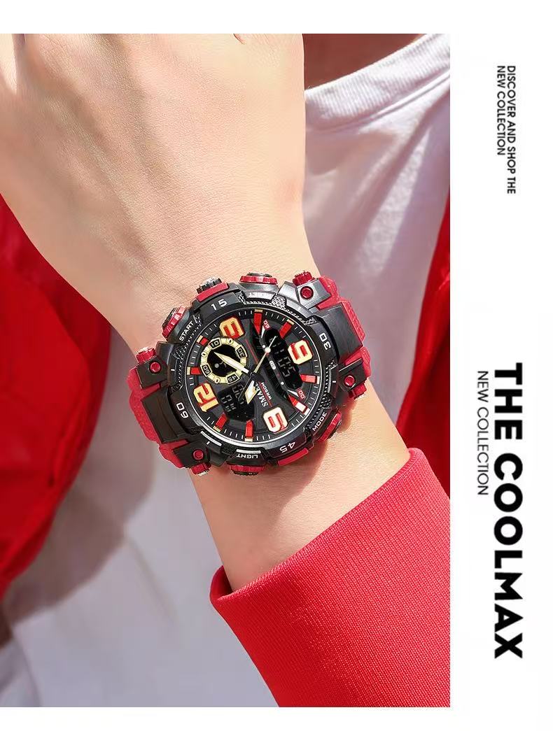 Smael 1921 Smaier Dual-Display Electronic Watch For Teenagers And Students, Waterproof, Sports, Wholesale, Luminous, Alarm Clock, Calendar, Adopting Japanese Movement And Organic Glass Mirror