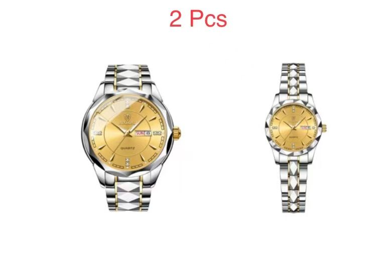 2 Pcs Binbang B5552 New Trendy Men's Watch Male Waterproof Tungsten Steel Calendar Quartz Wristwatch Douyin Bestseller