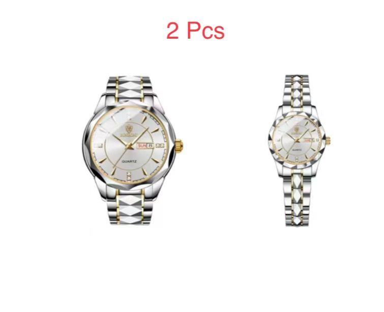 2 Pcs Binbang B5552 New Trendy Men's Watch Male Waterproof Tungsten Steel Calendar Quartz Wristwatch Douyin Bestseller