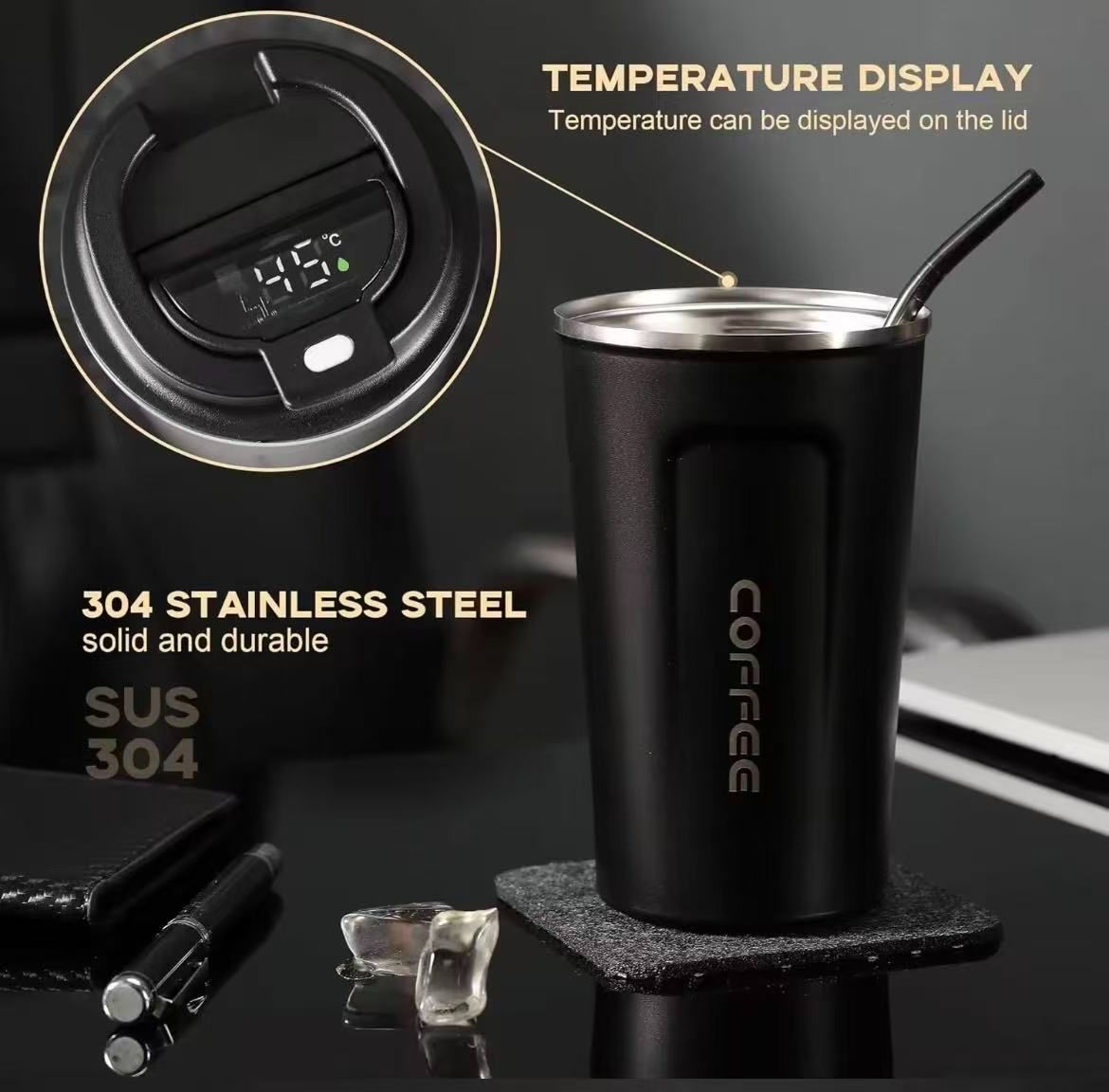 2025 Men's 6-Piece Gift Set: Glasses, Coffee Cup, Belt, Wallet, Spoon And Key Ring Gift For Business And Father's Day Men's Gift Set