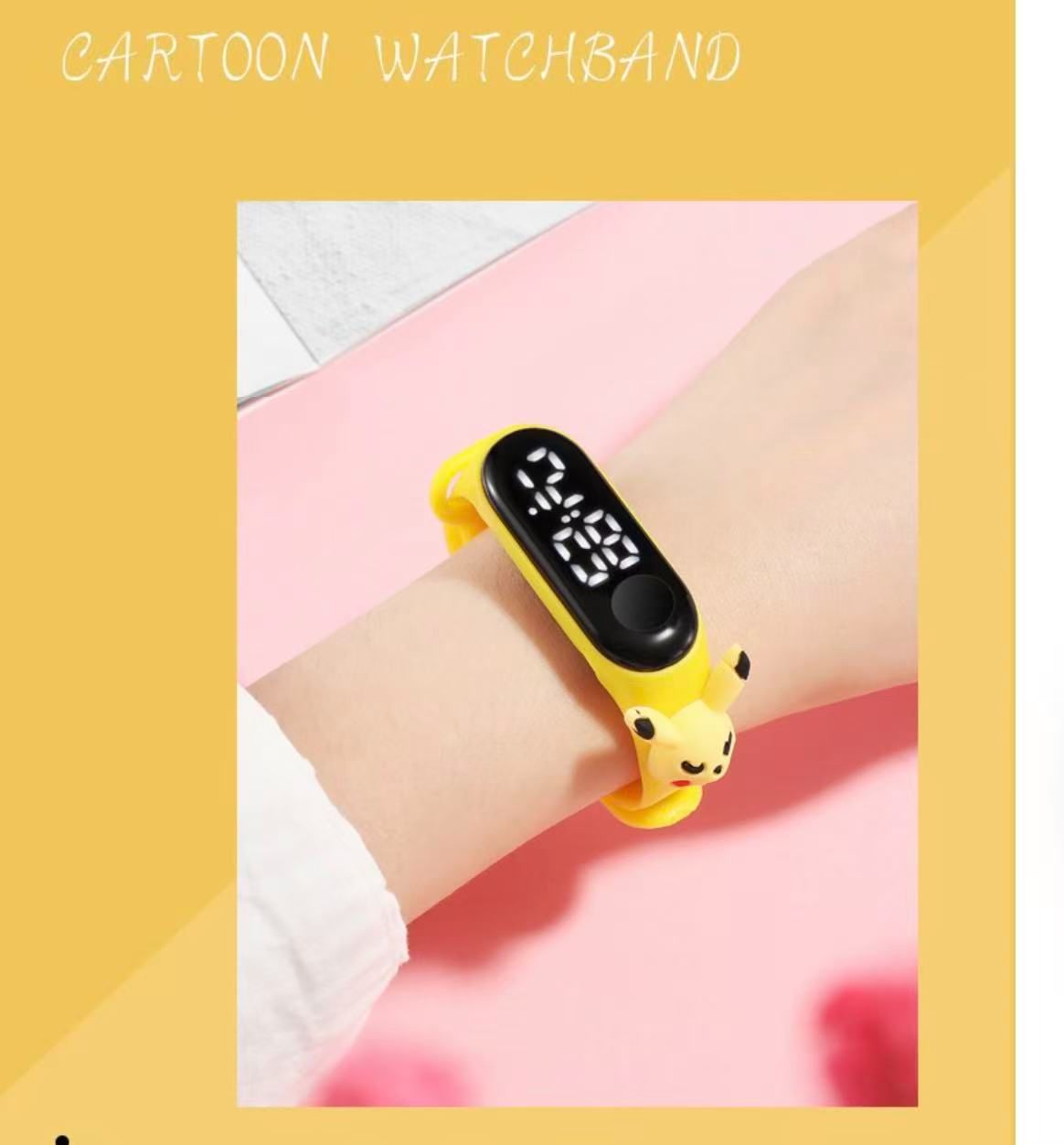 Kids Waterproof Cartoon LED Electronic Watch - Primary & Secondary School Students Silicone Band Sports Touch Wristband Watch