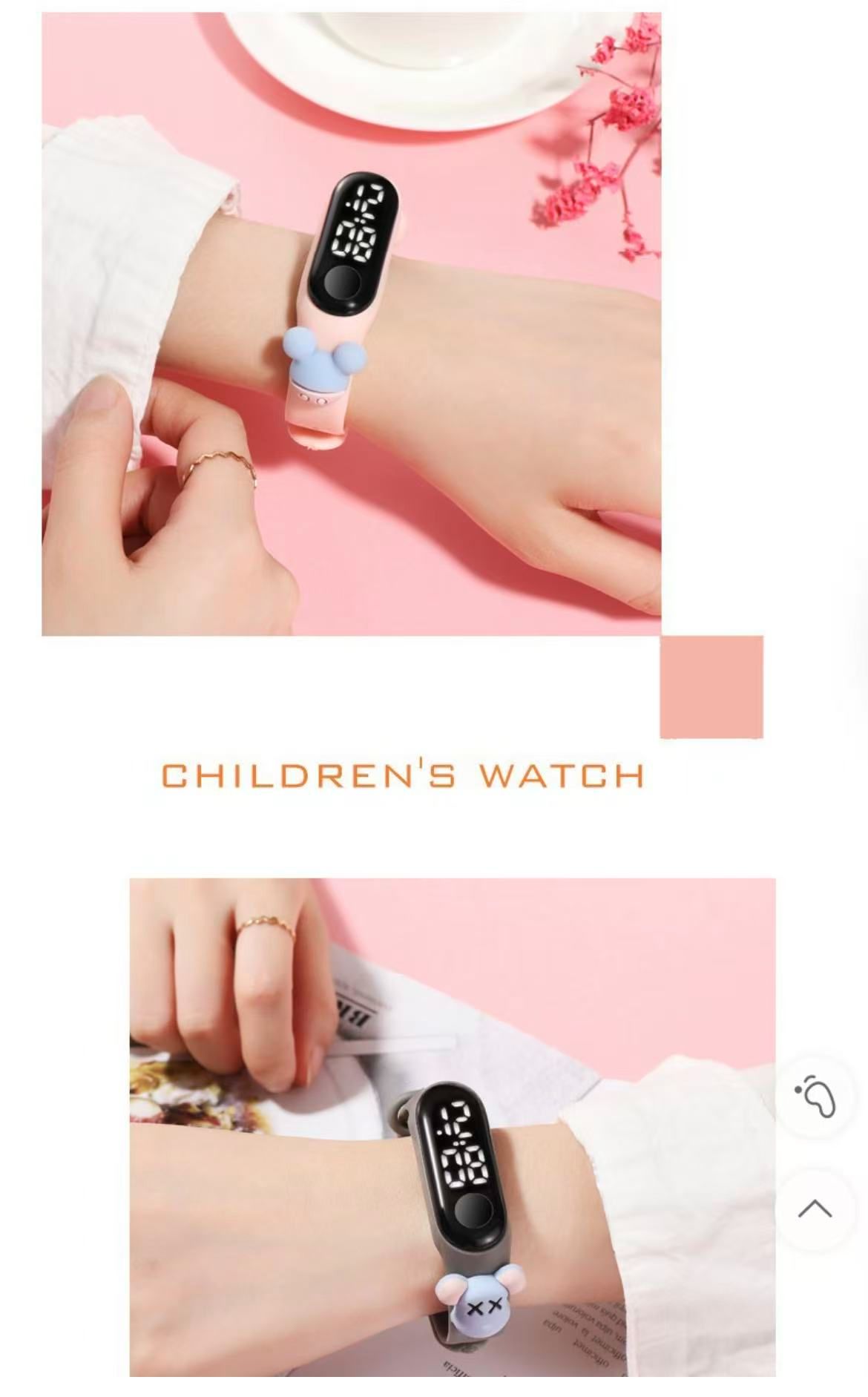 Kids Waterproof Cartoon LED Electronic Watch - Primary & Secondary School Students Silicone Band Sports Touch Wristband Watch