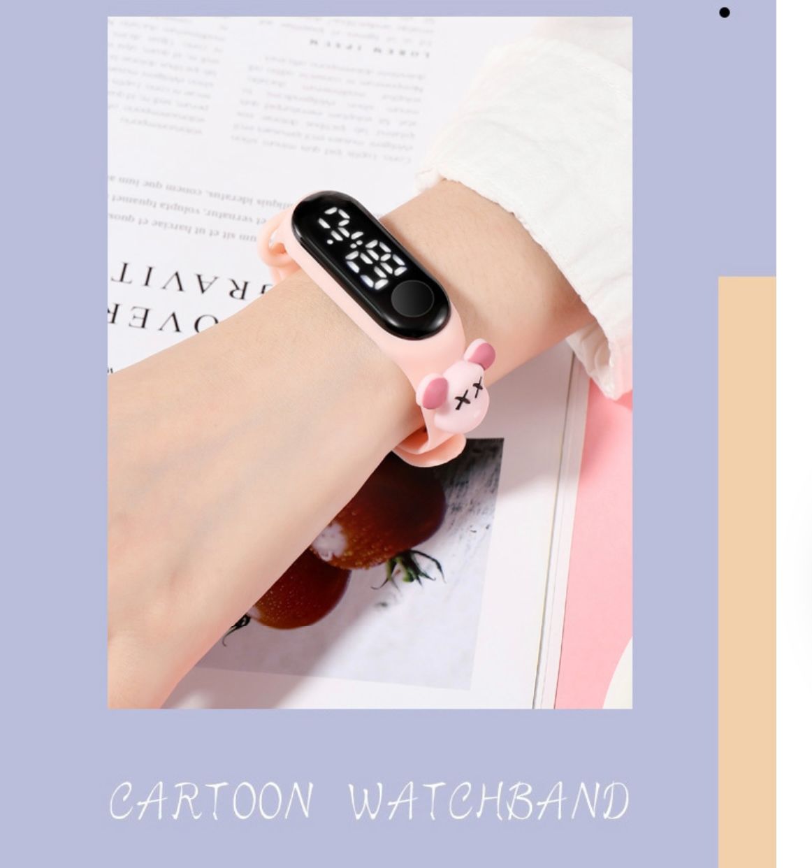 Kids Waterproof Cartoon LED Electronic Watch - Primary & Secondary School Students Silicone Band Sports Touch Wristband Watch