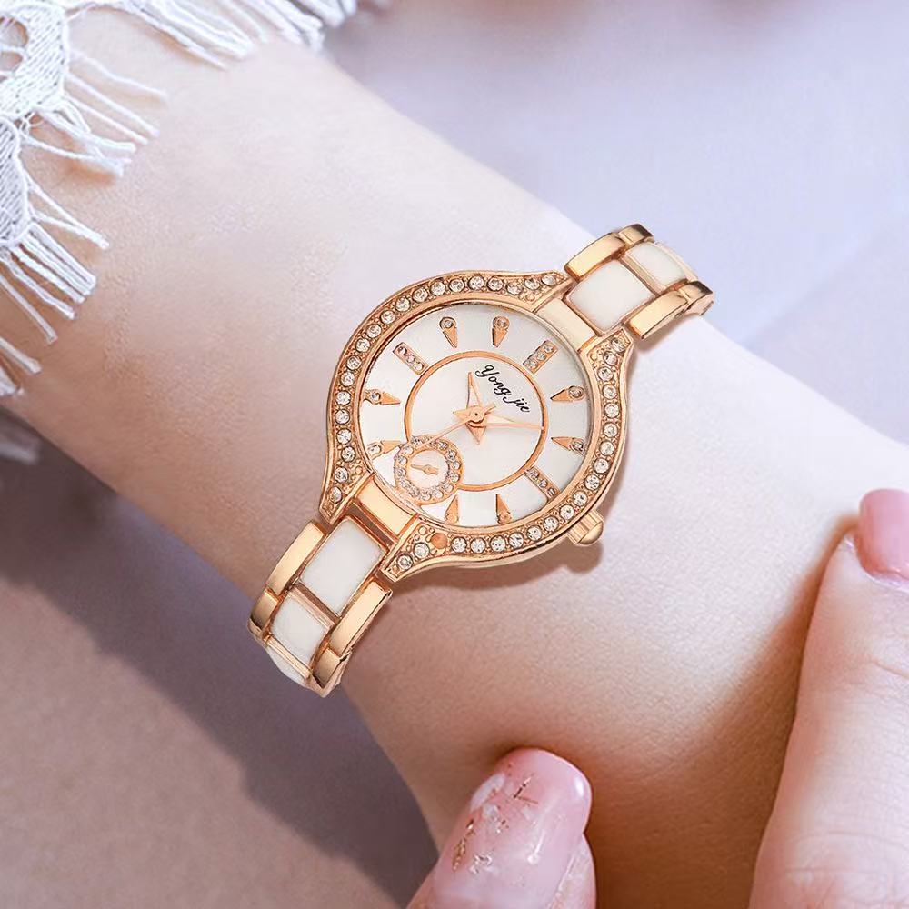 Star-Filled Sky Collection Counter Luxury Ladies' Watch, Luxury, Versatile, Fashionable, Elegant Style 1301 Classic White
