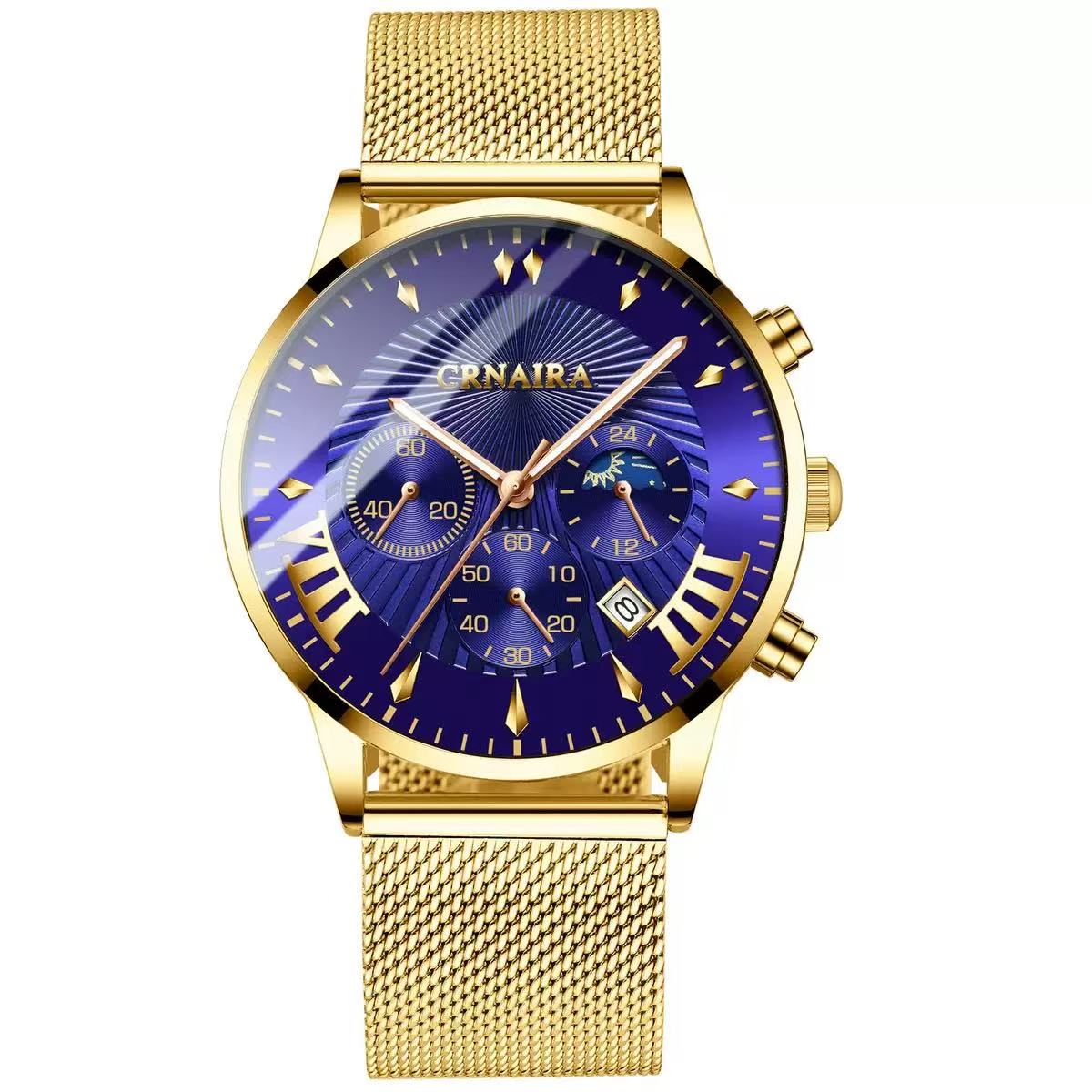 CRNAIRA C829 New Cross-Border Business Men's Watch Automatic Quartz Watch Water-Resistant Hot-Selling Model