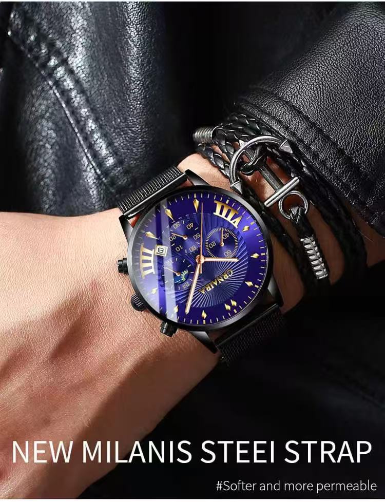 CRNAIRA C829 New Cross-Border Business Men's Watch Automatic Quartz Watch Water-Resistant Hot-Selling Model
