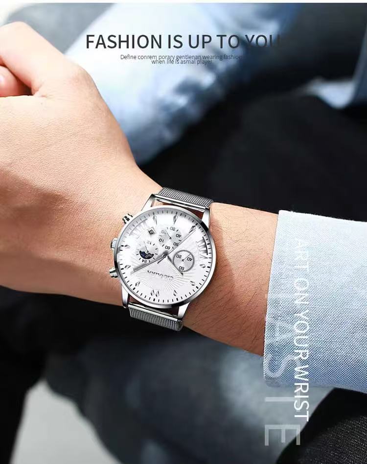 CRNAIRA C829 New Cross-Border Business Men's Watch Automatic Quartz Watch Water-Resistant Hot-Selling Model