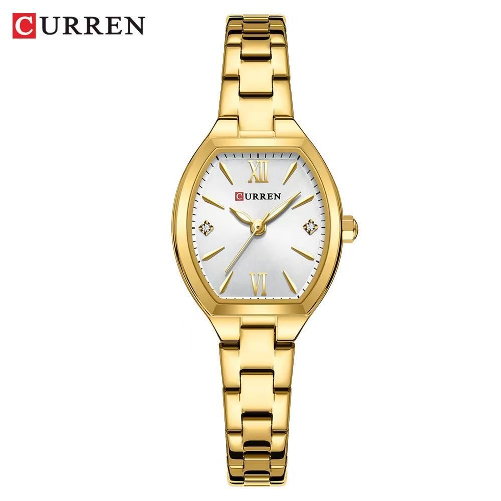 2025 New CURREN 9112 Women's Watch - Barrel-Shaped, Water-Resistant, Casual Minimalist, Roman Numeral Quartz