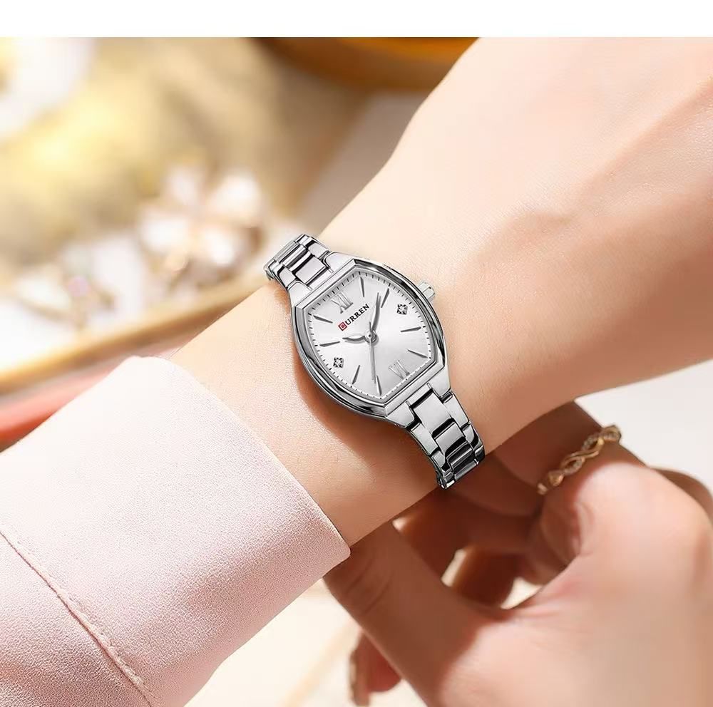 2025 New CURREN 9112 Women's Watch - Barrel-Shaped, Water-Resistant, Casual Minimalist, Roman Numeral Quartz