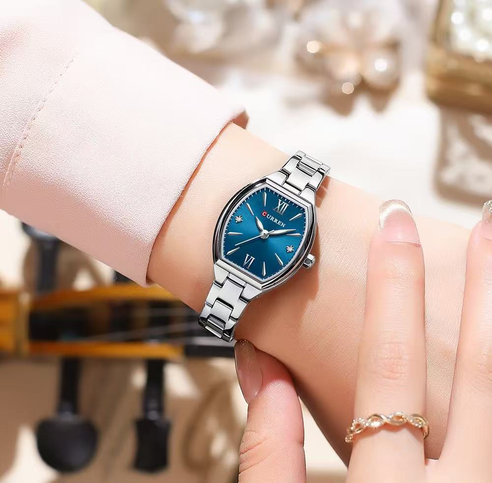 2025 New CURREN 9112 Women's Watch - Barrel-Shaped, Water-Resistant, Casual Minimalist, Roman Numeral Quartz