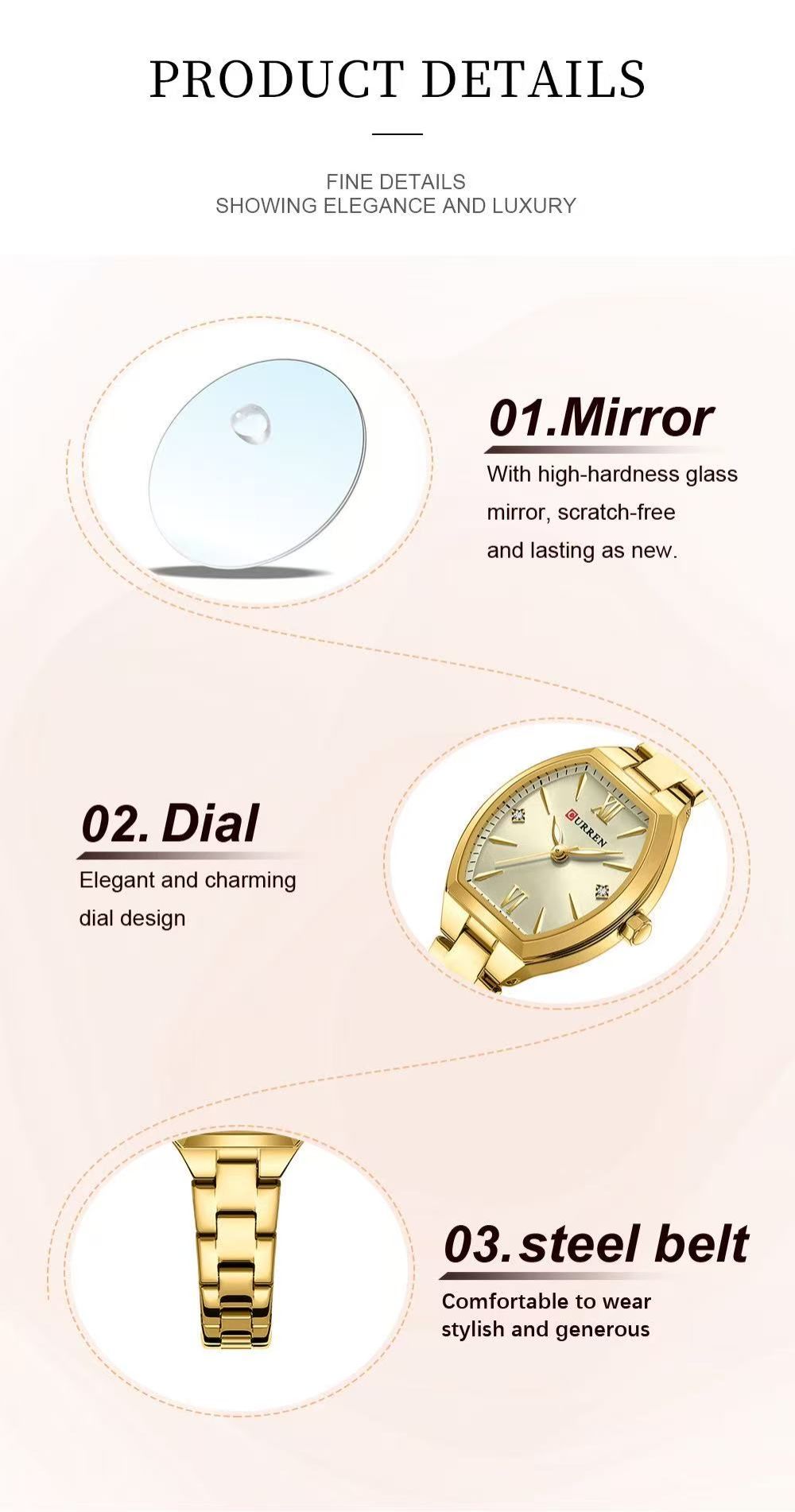 2025 New CURREN 9112 Women's Watch - Barrel-Shaped, Water-Resistant, Casual Minimalist, Roman Numeral Quartz