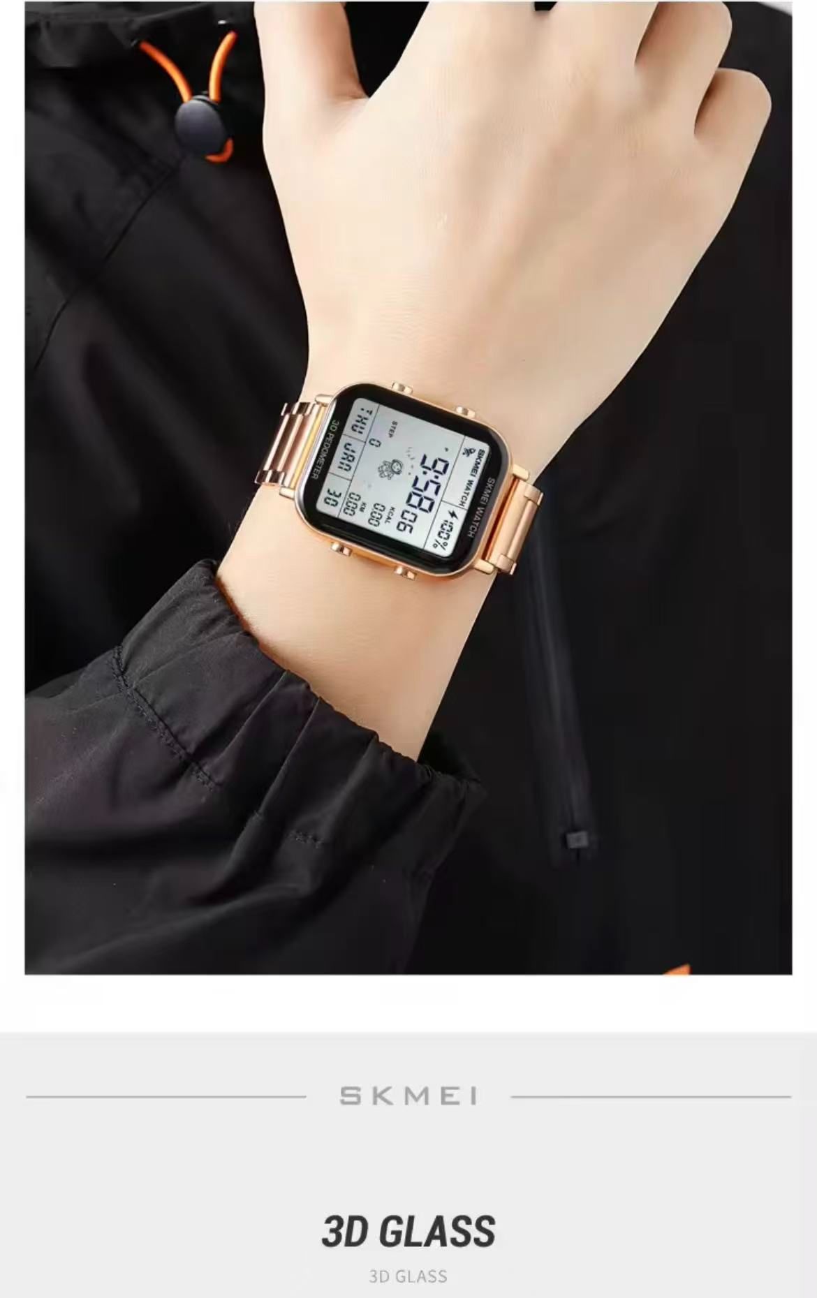 SKMEI Multi-Functional Waterproof Dual-Time Astronaut Watch For Men And Students Casual Square Electronic Watch