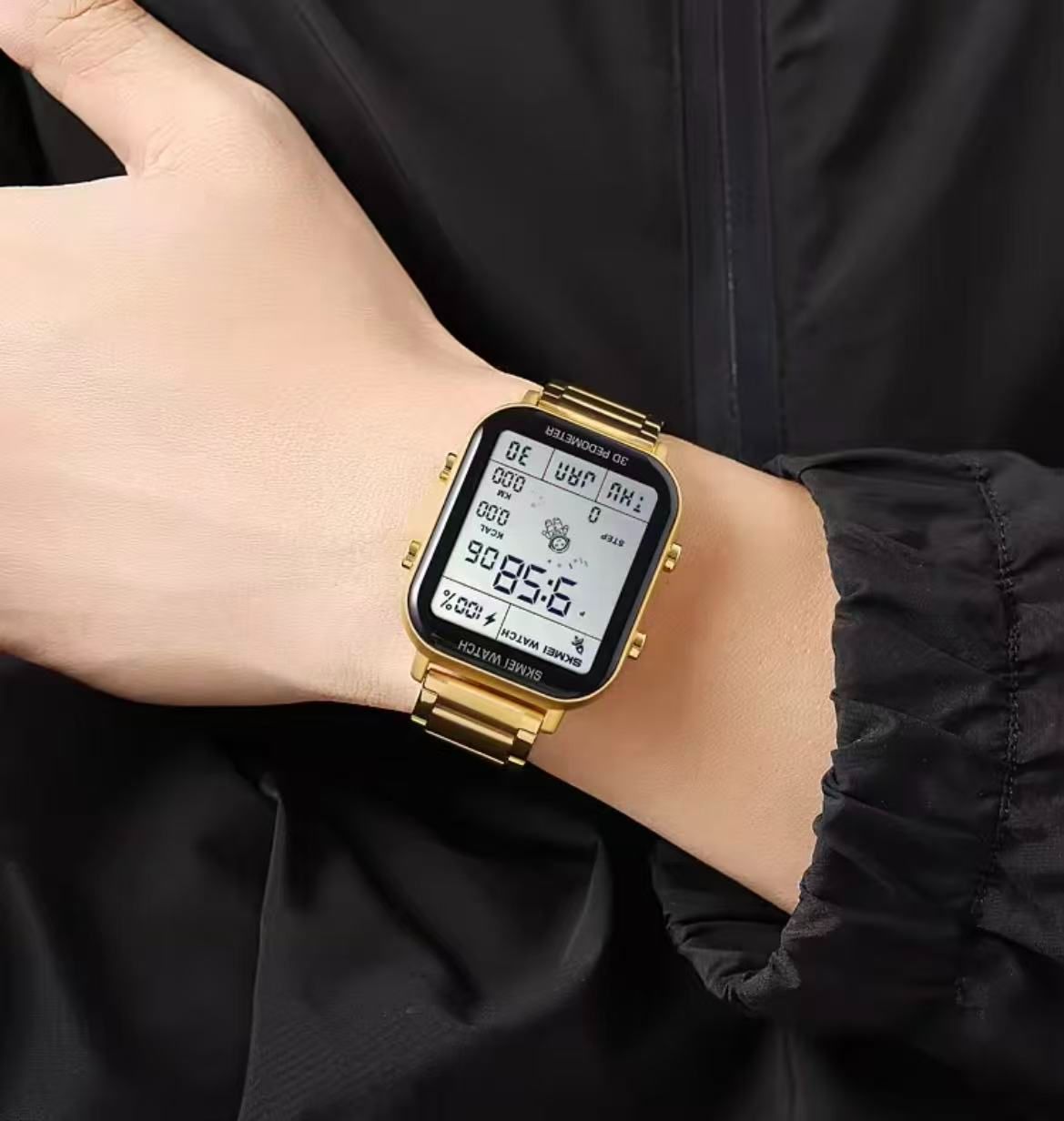 SKMEI Multi-Functional Waterproof Dual-Time Astronaut Watch For Men And Students Casual Square Electronic Watch