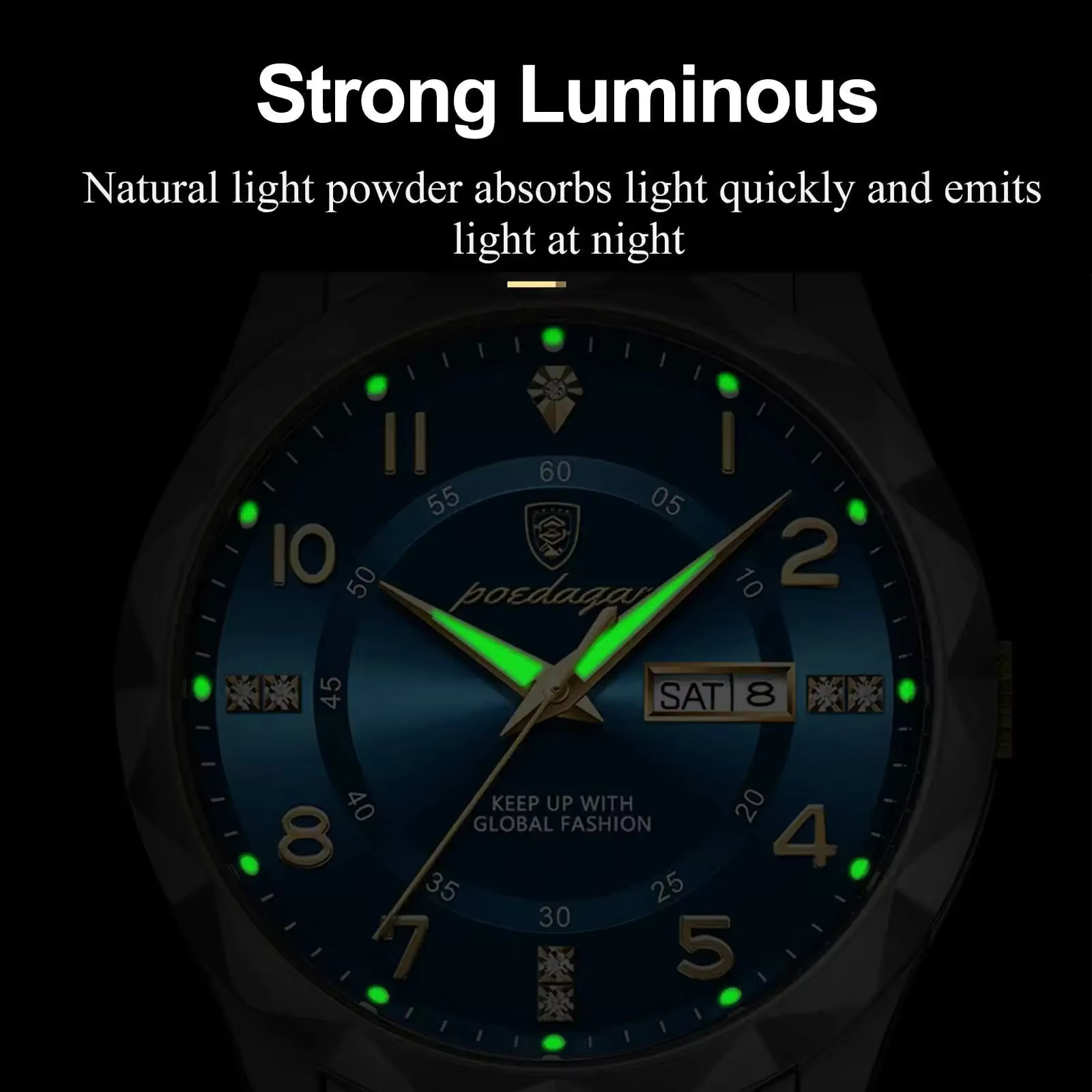Swiss Brand POEDAGAR 858 New Style Men's Watch Luxury Waterproof Luminous Quartz Wristwatch Live Broadcast Bestseller