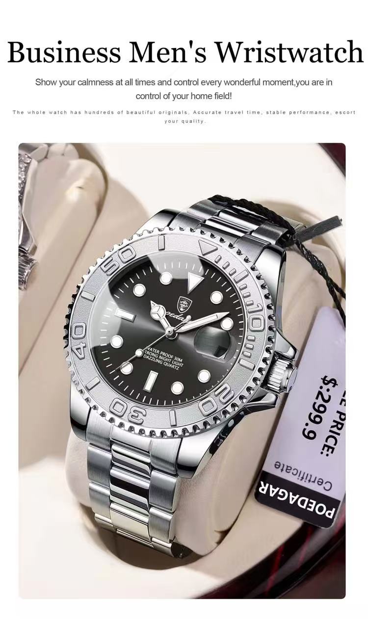 New Poedagar 680 New Fashion Luxury Men Wristwatch Waterproof Luminous Quartz Watches Stainless Steel Watch
No reviews yet
