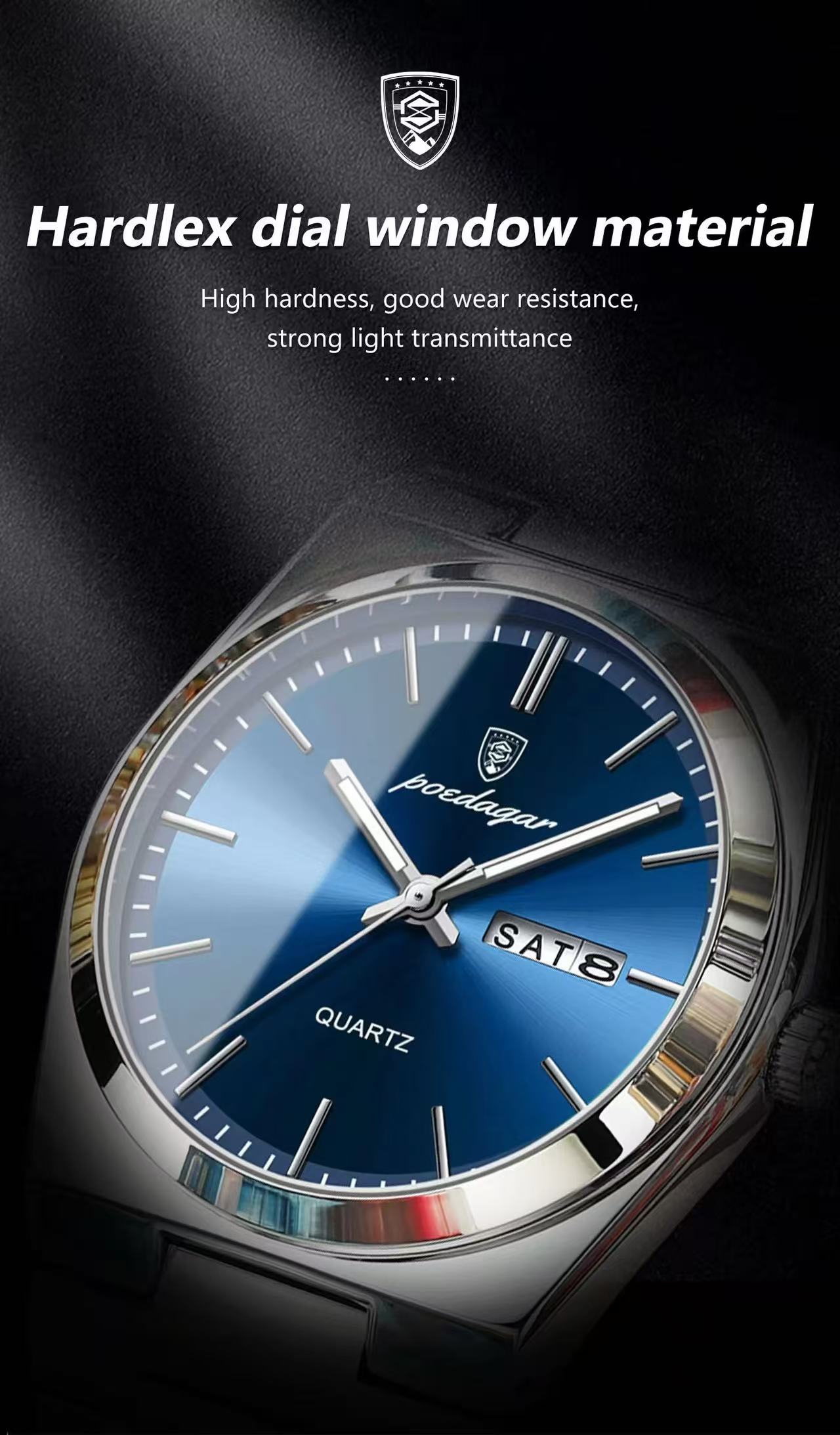 POEDAGAR 930 New Luxury Ultra-thin 40mm Men's Quartz Watches Waterproof Luminous Leather Strap Men Watch