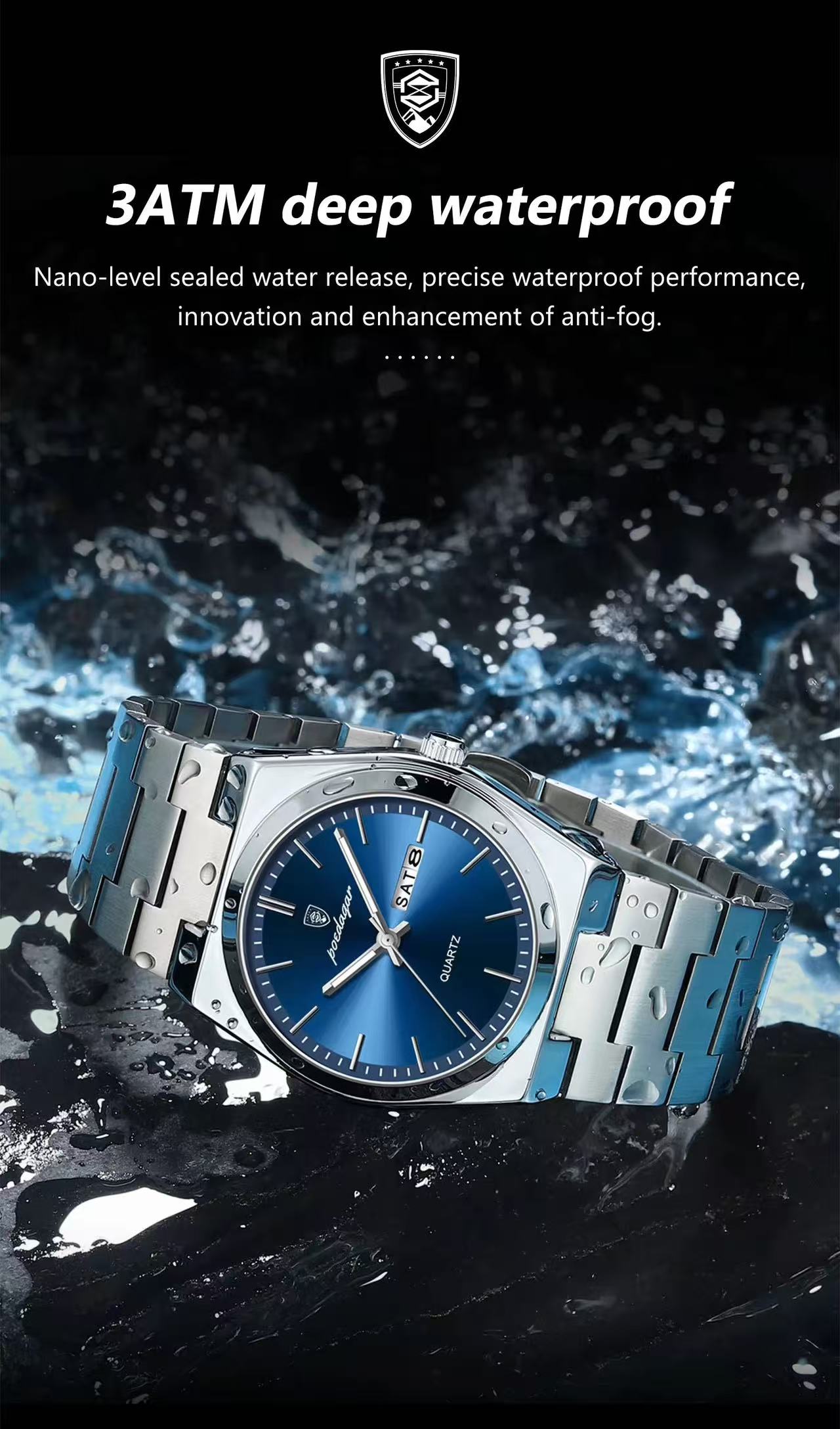 POEDAGAR 930 New Luxury Ultra-thin 40mm Men's Quartz Watches Waterproof Luminous Leather Strap Men Watch