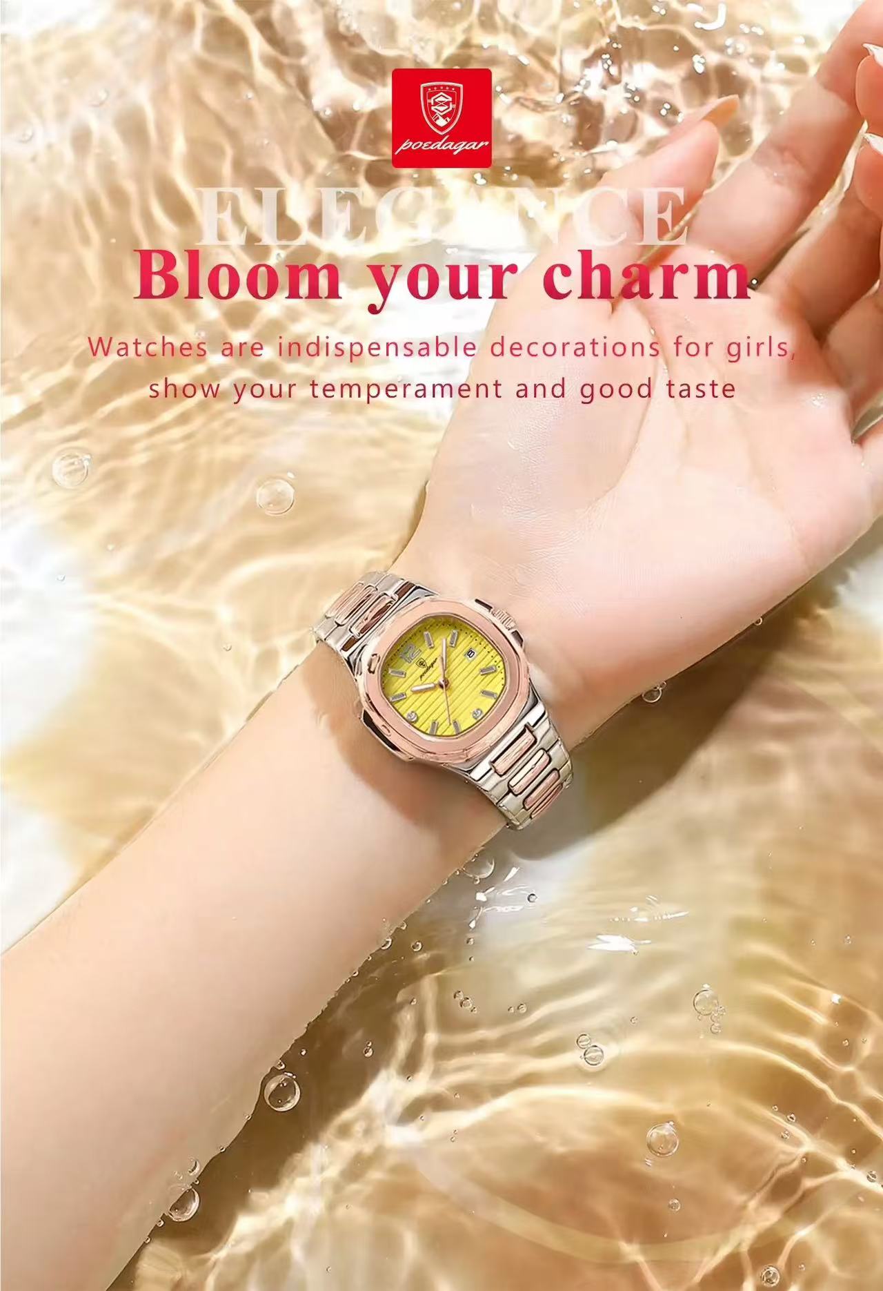 POEDAGAR 708 Watch Sports Quartz Ladies Watch for Women Ladies Quartz Watch Luminous Waterproof Stainless Steel Customization