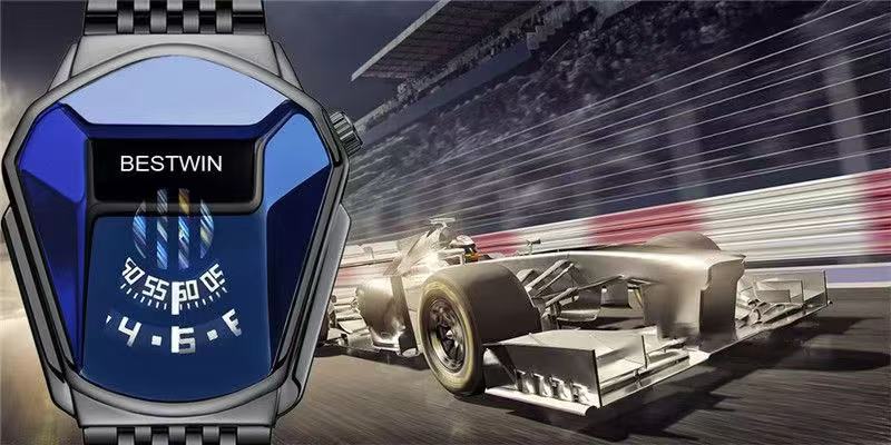 2 PCS Quartz Movement Electronic Drive Avant-Garde Men's Watch 30m Waterproof Depth Stylish Large Dial Racing Watch Set