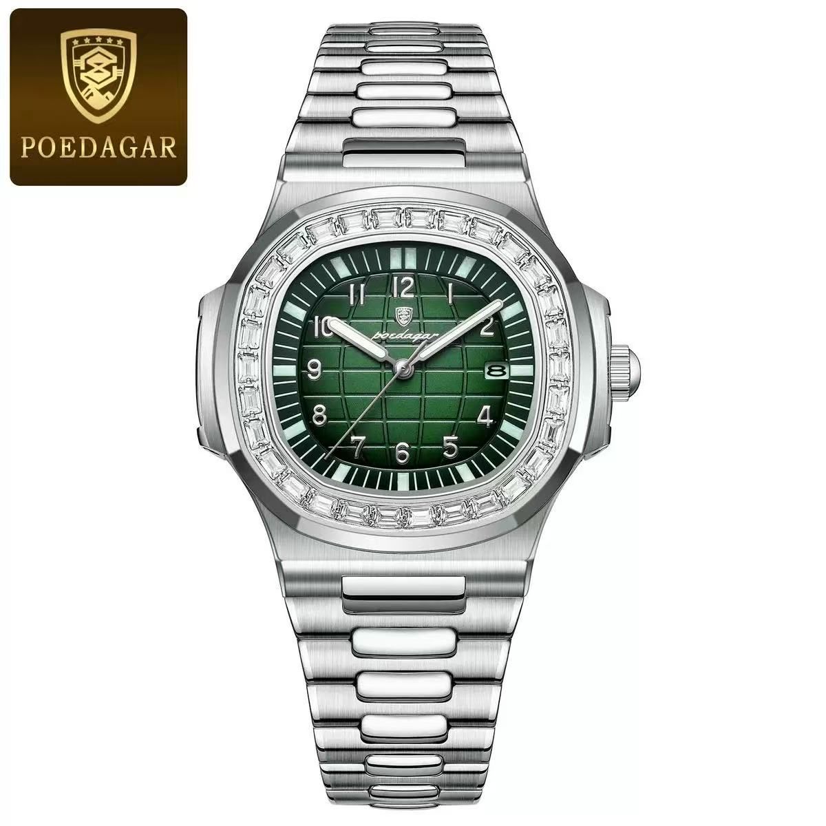 POEDAGAR 925 Hot New Trendy Classic Men Watch Stainless Steel Quartz Watches Waterproof Luminous Watch for Men Masculino Clock