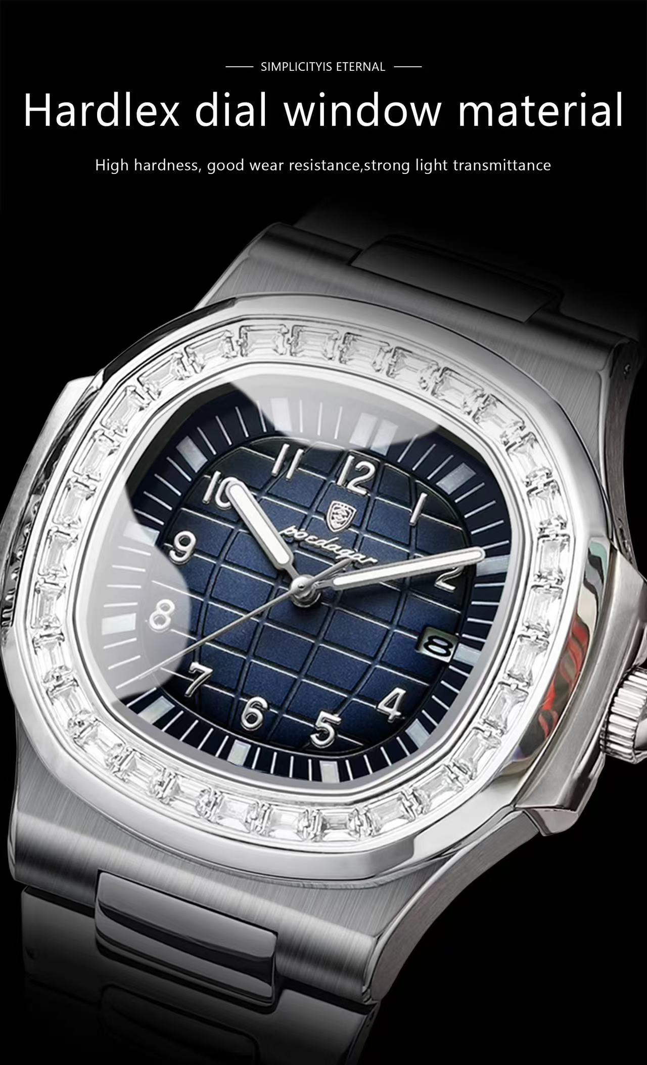 POEDAGAR 925 Hot New Trendy Classic Men Watch Stainless Steel Quartz Watches Waterproof Luminous Watch for Men Masculino Clock