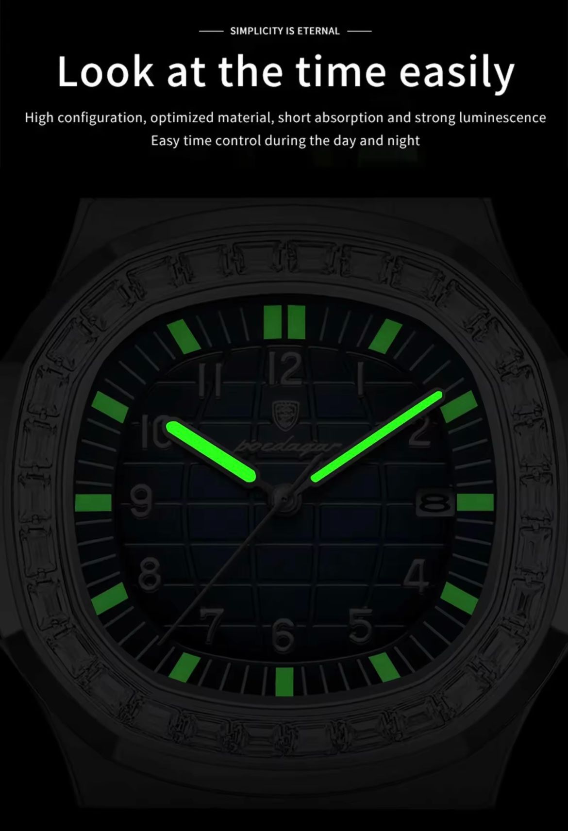 POEDAGAR 925 Hot New Trendy Classic Men Watch Stainless Steel Quartz Watches Waterproof Luminous Watch for Men Masculino Clock