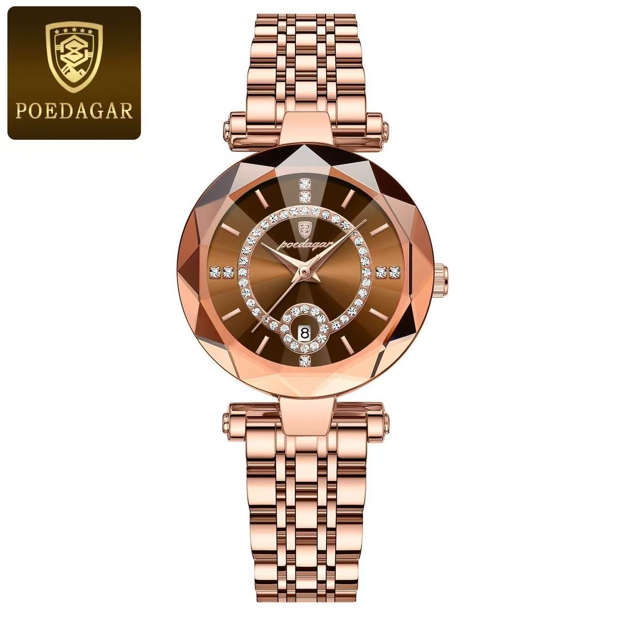 POEDAGAR 726 Watch for Woman High Quality Diamond Ladies Quartz Watch Waterproof Date Stainless Steel Women Watches