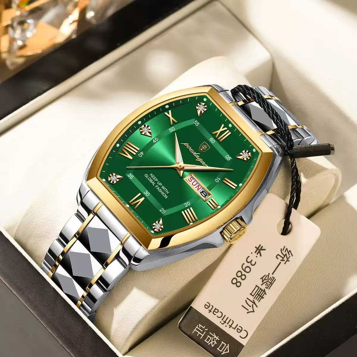 Poedagar 958 New Fashion Luxury Men Wristwatch Waterproof Luminous Quartz Watches Stainless Steel Watch