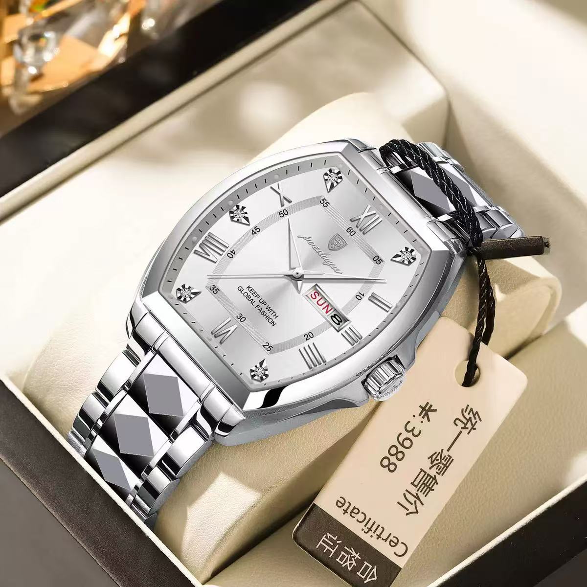 Poedagar 958 New Fashion Luxury Men Wristwatch Waterproof Luminous Quartz Watches Stainless Steel Watch