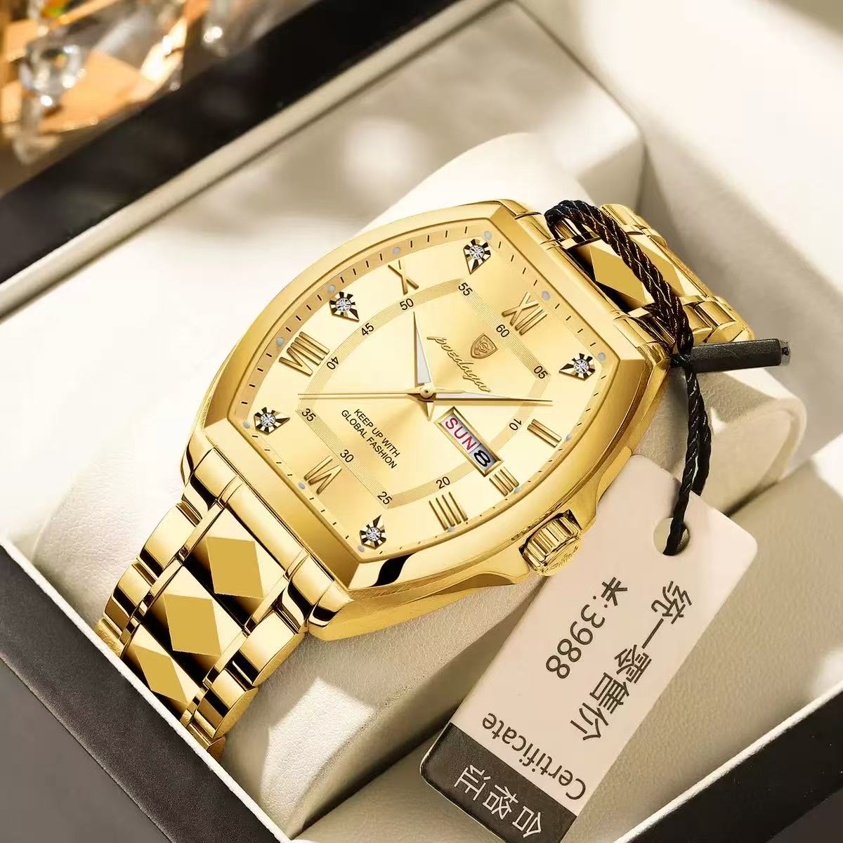 Poedagar 958 New Fashion Luxury Men Wristwatch Waterproof Luminous Quartz Watches Stainless Steel Watch