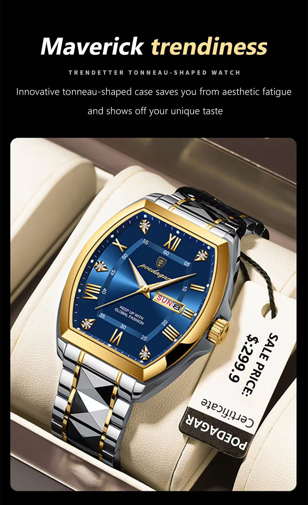 Poedagar 958 New Fashion Luxury Men Wristwatch Waterproof Luminous Quartz Watches Stainless Steel Watch