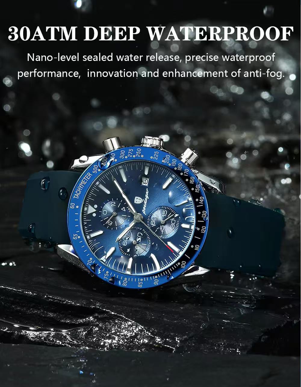 POEDAGAR P988 988 Luxury Chronograph Quartz Watch Low Price Luminous Hands Date Week Sport Wrist Watches for Men Montre Relojes