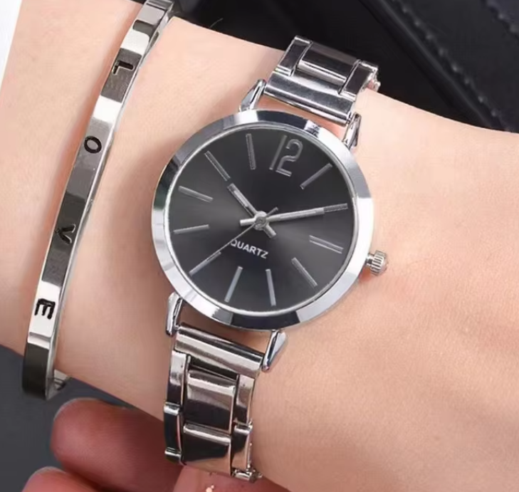 2pcs Set Women Quartz Watch With Bracelet Fashion Ladies Watches With Bracelet Set