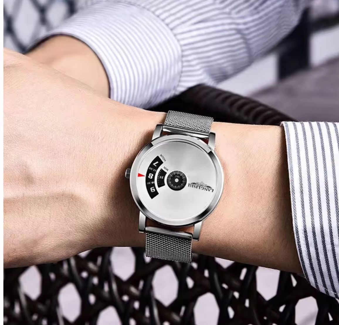 Langlish / LLS  606 Waterproof Men's Watch For Male Students Korean Version Trendy Versatile Steel Couple Automatic Non-Mechanical Watch