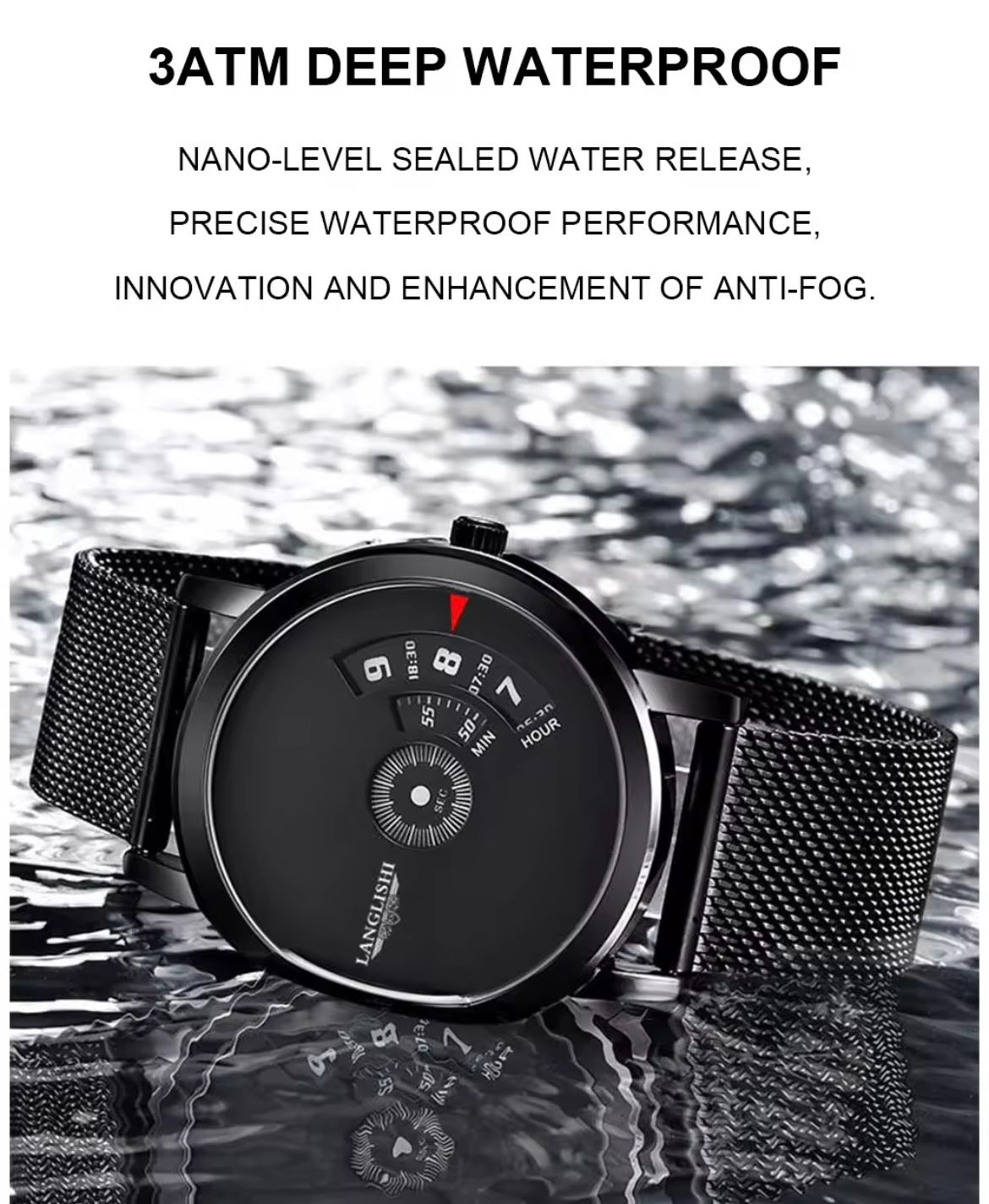 Langlish / LLS  606 Waterproof Men's Watch For Male Students Korean Version Trendy Versatile Steel Couple Automatic Non-Mechanical Watch