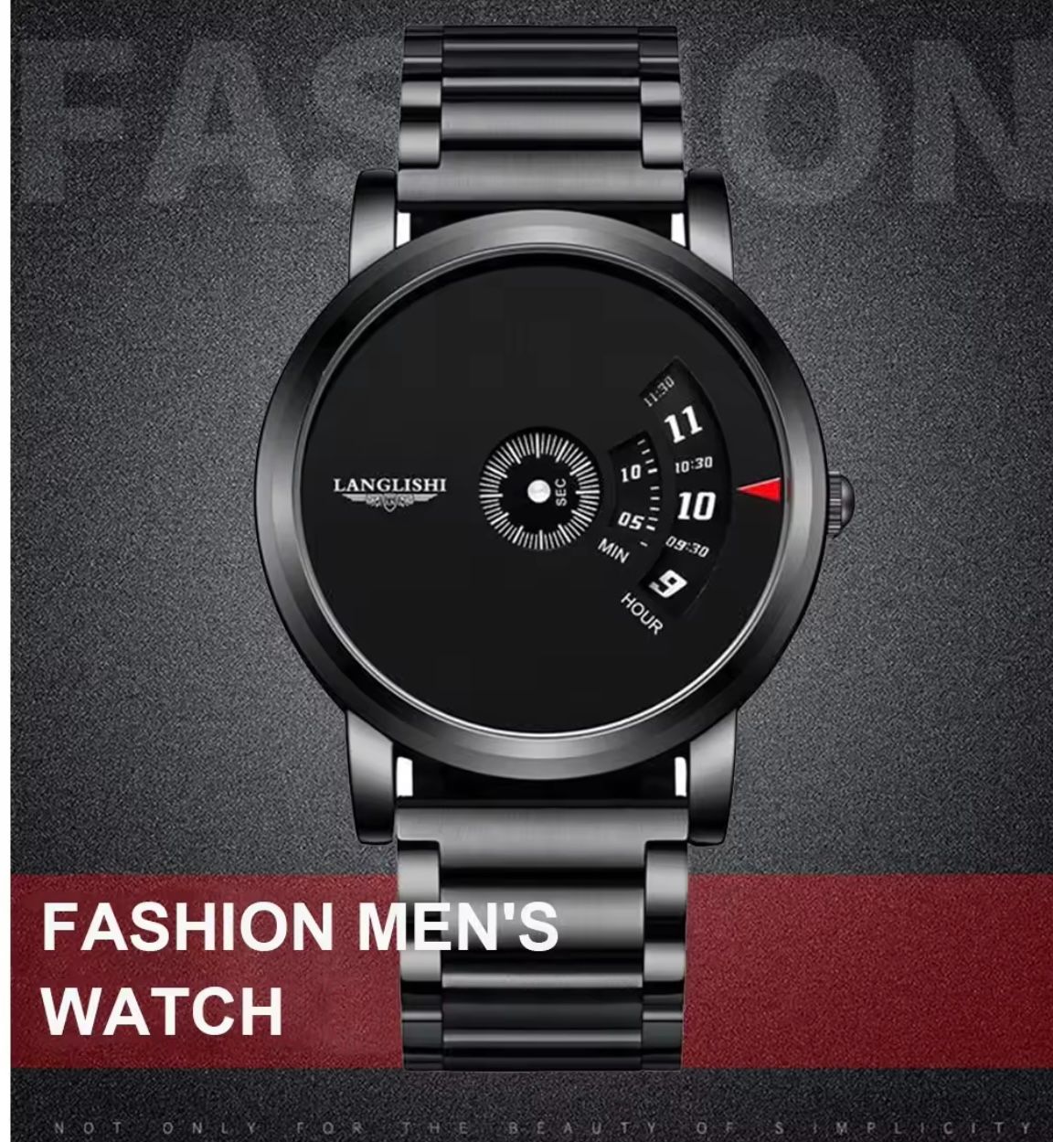 Langlish / LLS  606 Waterproof Men's Watch For Male Students Korean Version Trendy Versatile Steel Couple Automatic Non-Mechanical Watch