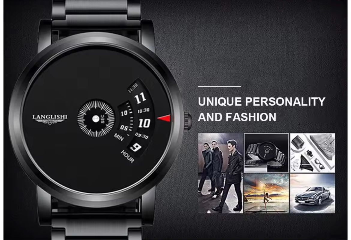 Langlish / LLS  606 Waterproof Men's Watch For Male Students Korean Version Trendy Versatile Steel Couple Automatic Non-Mechanical Watch