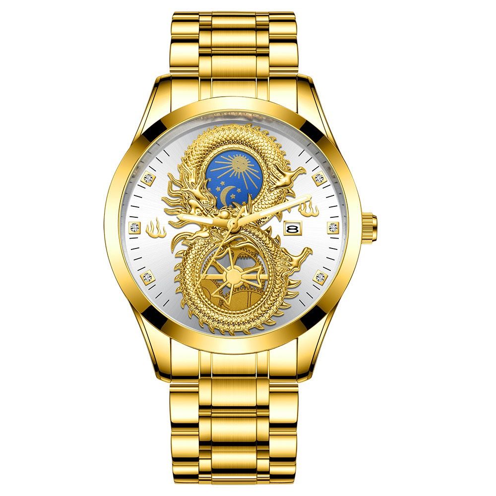 FNGEEN S999 Hot Sell Gold Boys Quartz Watch Formal Steel Strap Water Proof Calendar Low Moq Business Wrist Watch