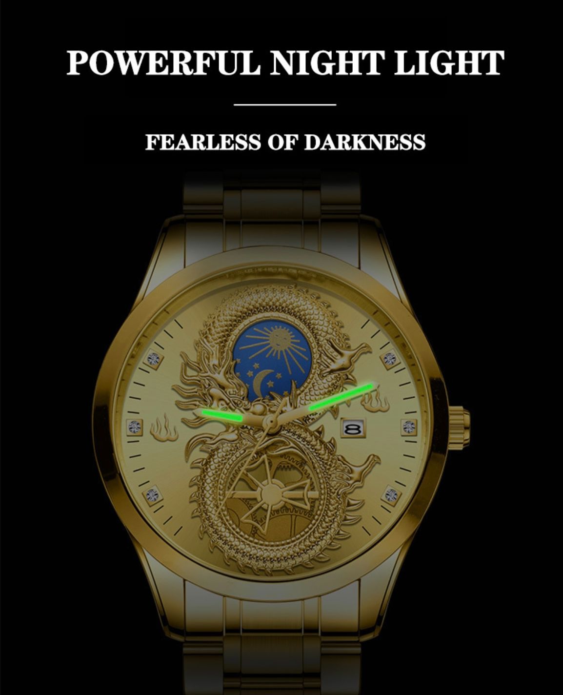 FNGEEN S999 Hot Sell Gold Boys Quartz Watch Formal Steel Strap Water Proof Calendar Low Moq Business Wrist Watch