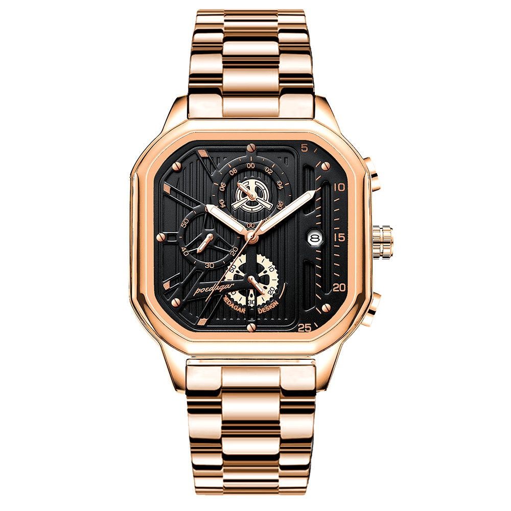 POEDAGAR 628 Luxury Men's Watch Fashion Casual Sport 3 Needles Stainless Steel Waterproof Luminous Hands Man Wristwatch for Men
