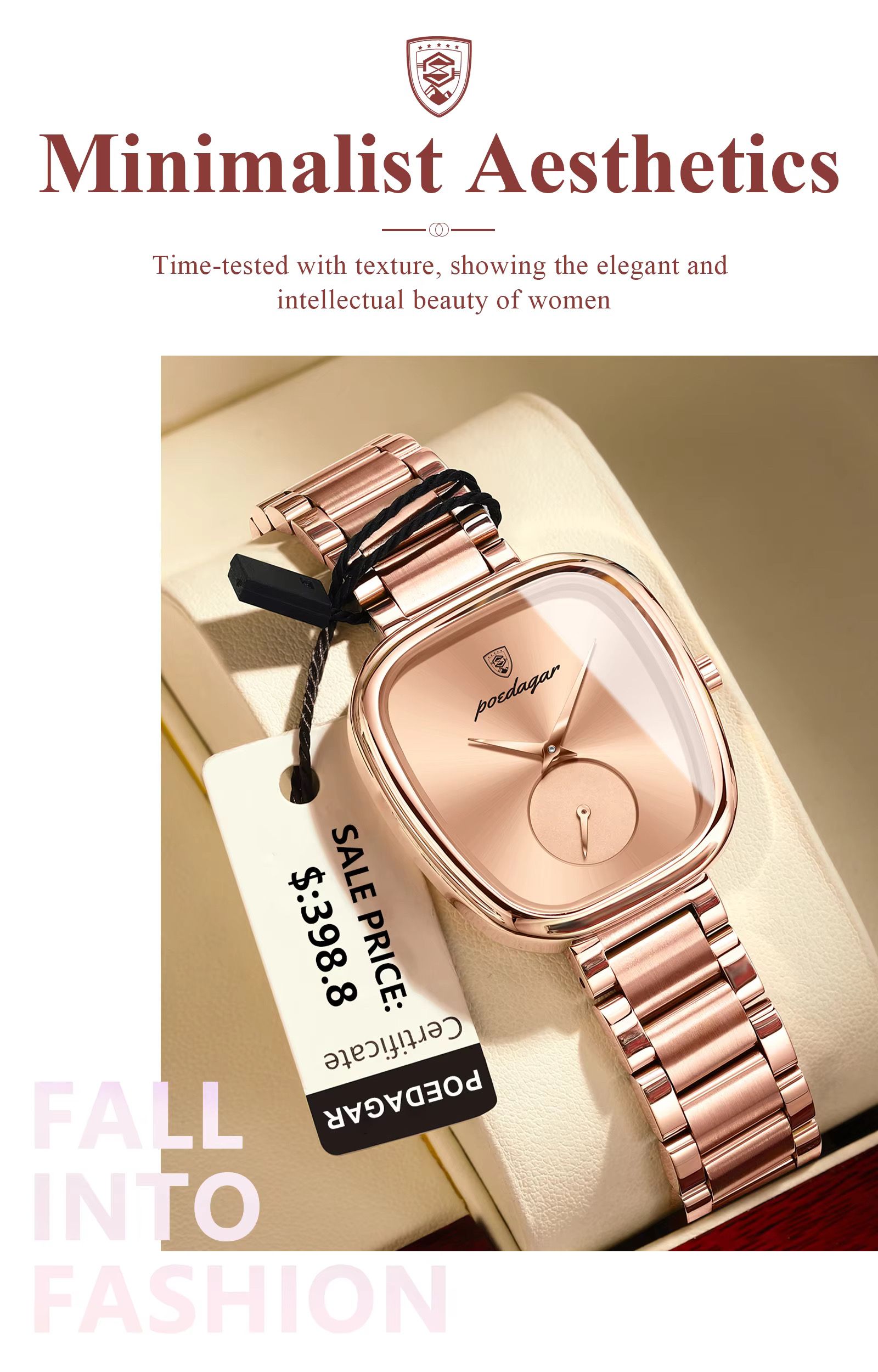 Poedagar 783 Luxury Ladies Watch Accessories Watch Waterproof Stainless Steel Bracelet Quartz Watches for Women