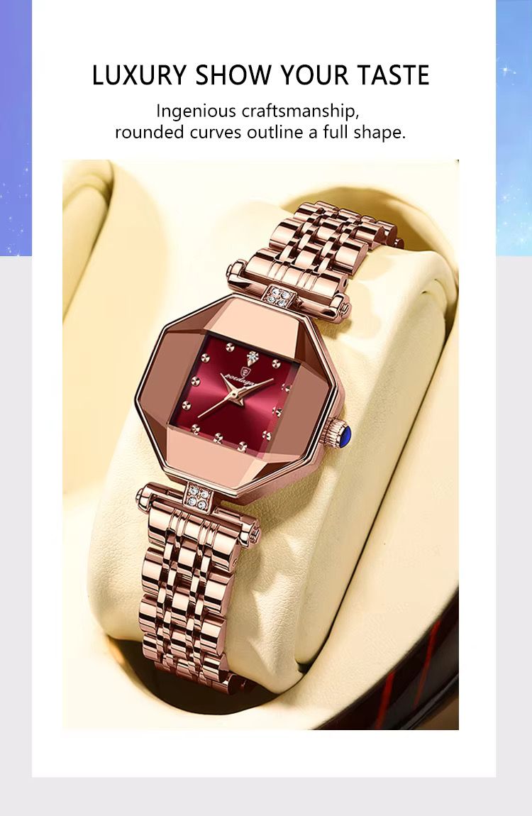 POEDAGAR 368 Women Watches Fashion Luxury Waterproof Quartz Watch Stainless Steel Reloj Top Brand Rose Gold Ladies Wristwatches