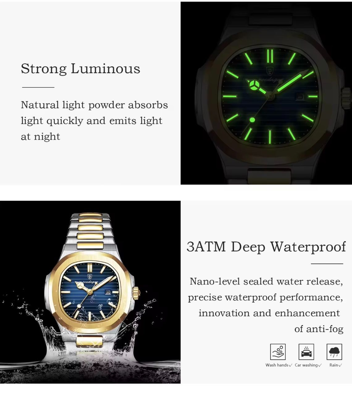 POEDAGAR 789 Women Leisure Quartz Watches Luminous Hands Night Light Fashion Stainless Steel Ladies Watch for Montre Femme Reloj