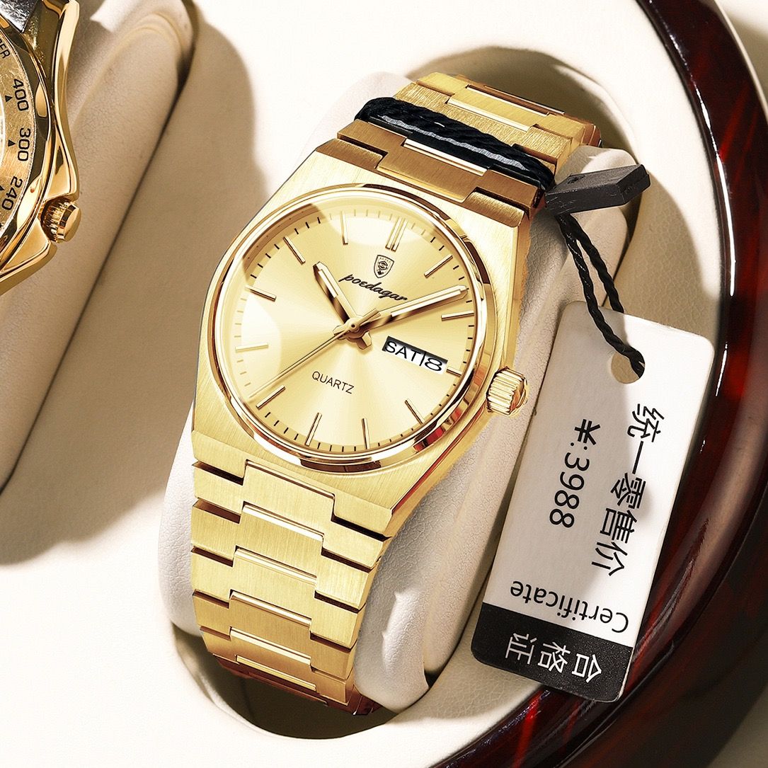 POEDAGAR 786 Ladies Elegant Quartz Watch Waterproof Luminous Luxury Watch Woman Date Week Stainless Steel Women's Watches Clock