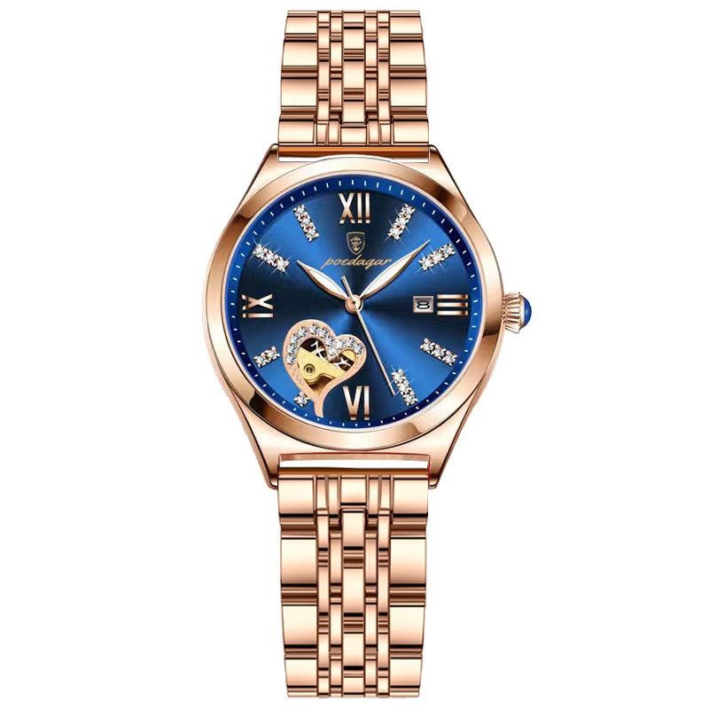 POEDAGAR 320 Fashion Rose Gold Stainless Stain Steel Ladies Watch Women Watch Waterproof Quartz Wristwatch Romantic for Gift