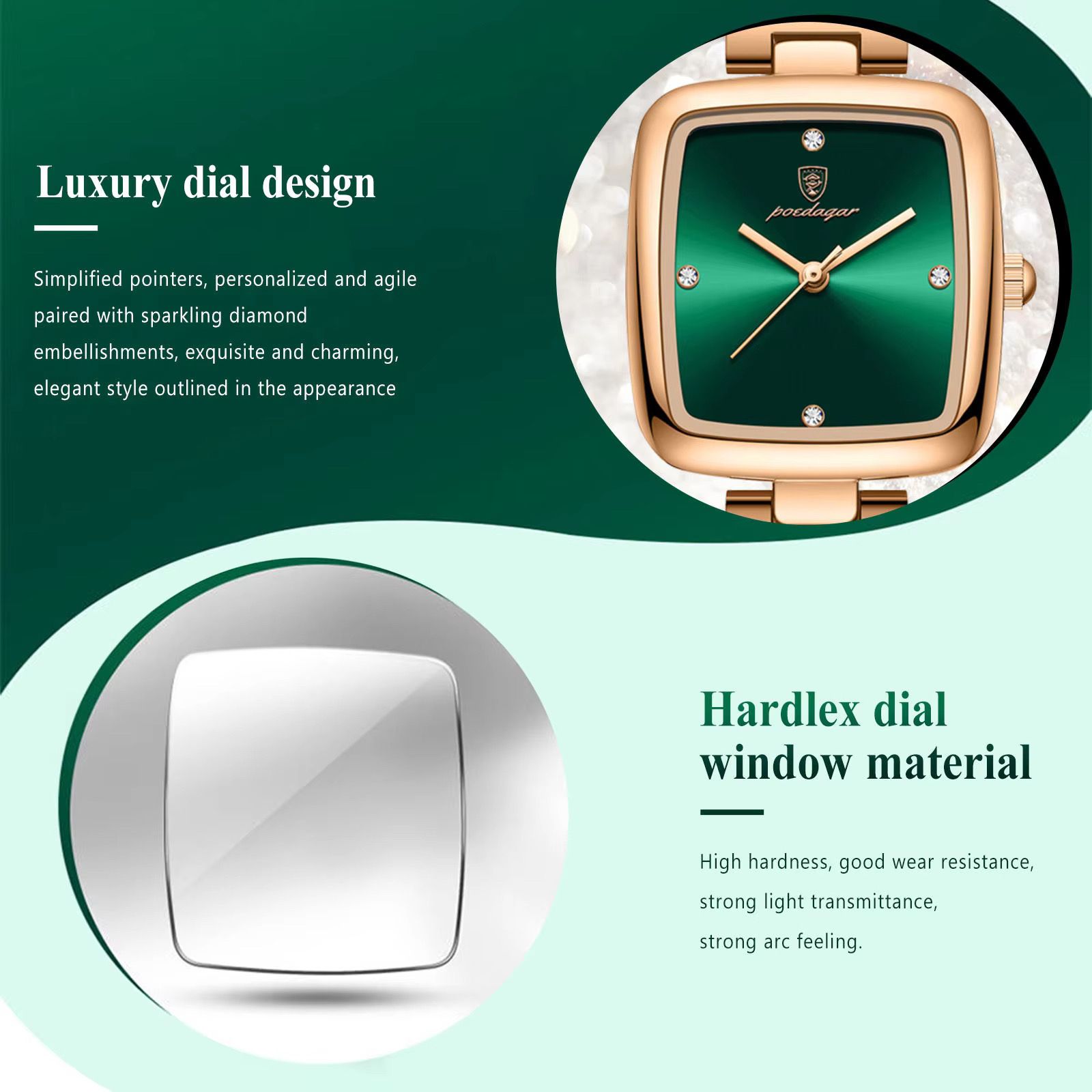 POEDAGAR 768 Luxury Woman Wristwatch Elegant Waterproof Stainless Steel Watch for Ladies Dress Diamond Quartz Women's Watches