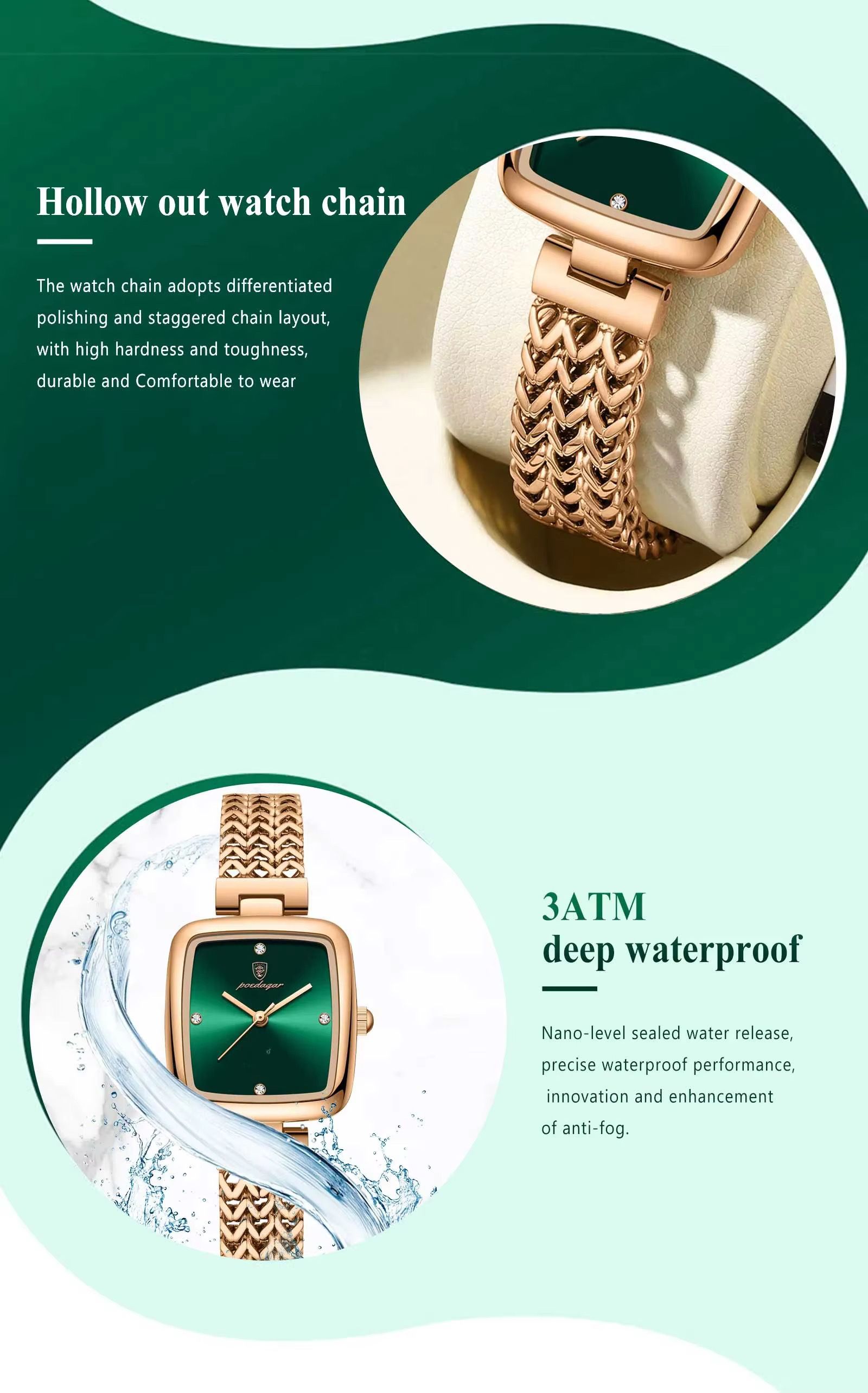POEDAGAR 768 Luxury Woman Wristwatch Elegant Waterproof Stainless Steel Watch for Ladies Dress Diamond Quartz Women's Watches