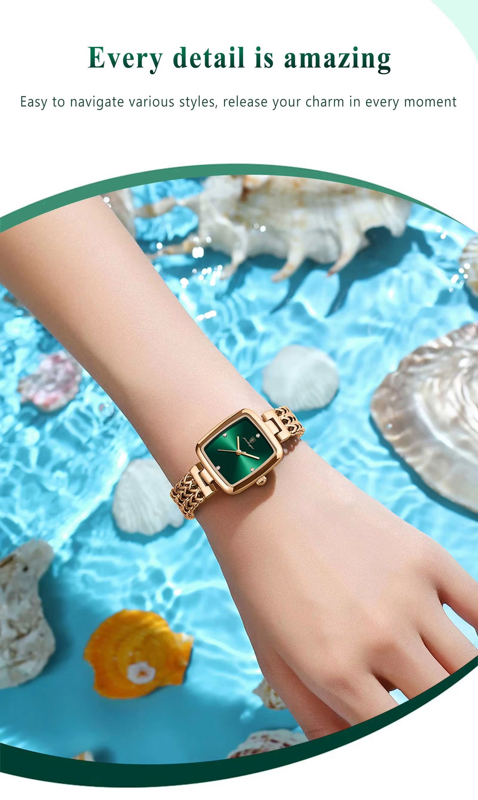 POEDAGAR 768 Luxury Woman Wristwatch Elegant Waterproof Stainless Steel Watch for Ladies Dress Diamond Quartz Women's Watches