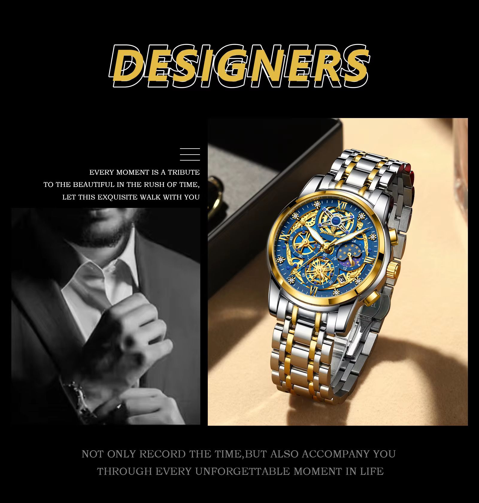 Top Brand POEDAGAR 984 Arrivals Quartz Watch for Men Luxury Stainless Steel Waterproof Chronograph Men Watches Relogio Masculino